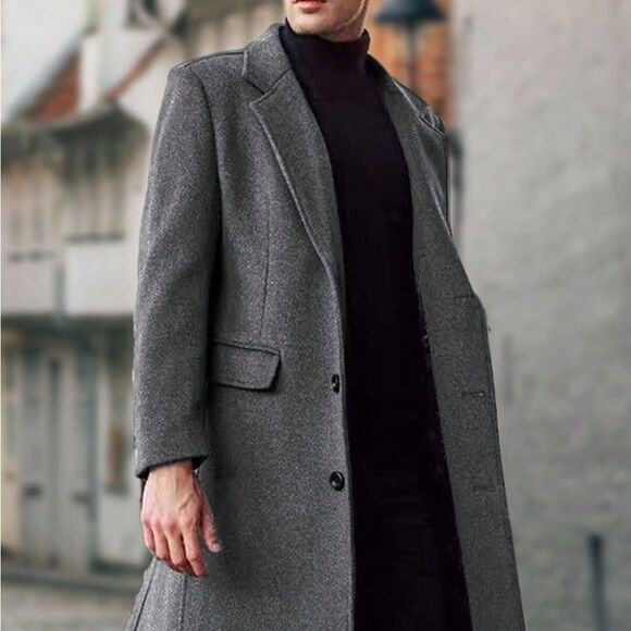 Men's trench overcoat